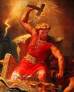 Thor auf einem Gemälde aus dem 19. Jh.
